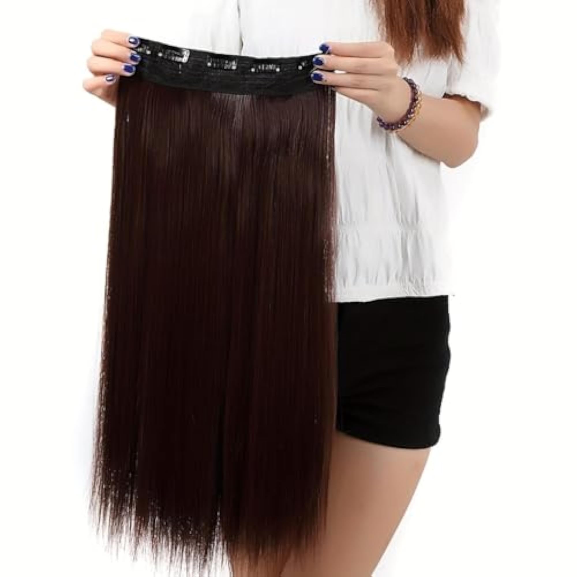 24" Clip-in Straight Synthetic Hair Extensions
